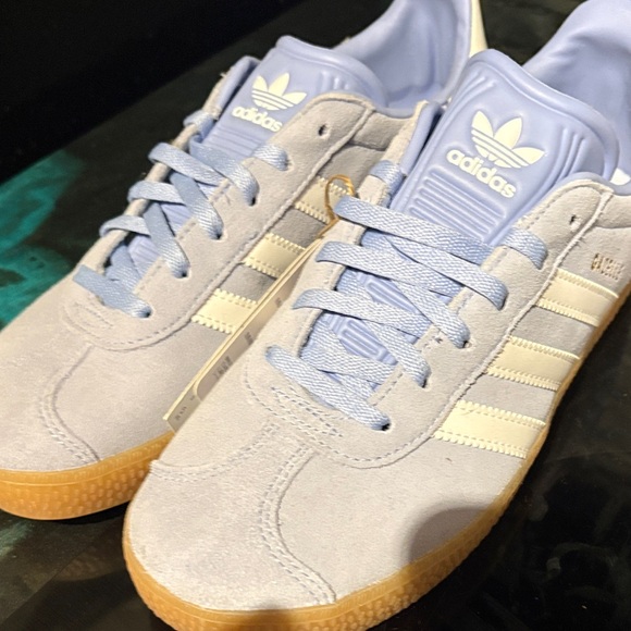 adidas Shoes - adidas Gazelle Suede Sneakers in Pale Blue and Gum